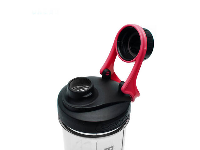 Шейкер спортивний з контейнером Casno 600 мл KXN-1199 з вінчиком Сірий/Червоний - Фото 5