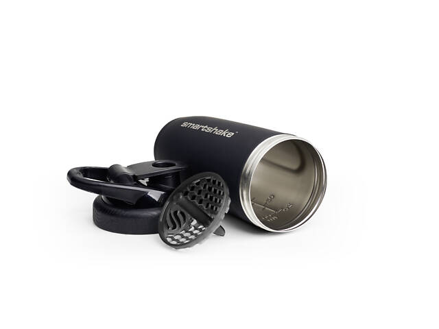 Шейкер спортивный SmartShake металлический Reforce Stainless Steel 30oz/900ml Black (Original) - Фото 2