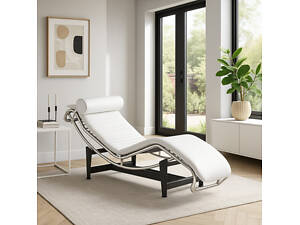 Шезлонг LeCor кожзаменитель, нержавеющая сталь, белый.