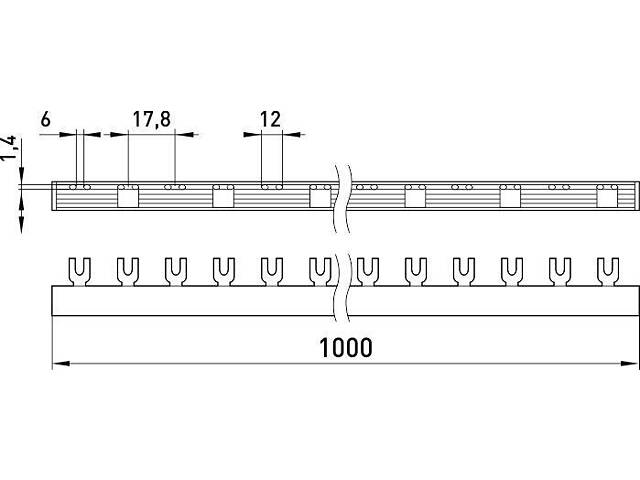 Шина соединительная 2Р 63А типа FORK (вилка) [s180002] e.bc.u.stand.2.63 E.NEXT - Фото 2
