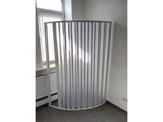 Ширма для душу напівкругла кутова 90х90х185. Двері гармошка в душ.Пластикові ширми для ванни. - Фото 2