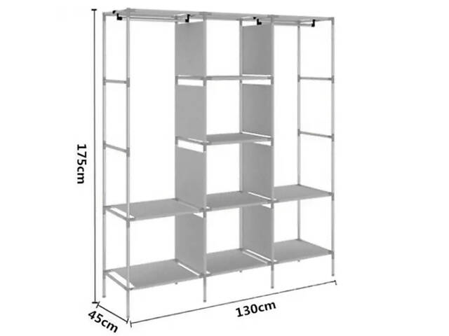 Шкаф тканевый складной STORAGE WARDROBE 88130 на 3 секции 130х45х175 см Розовый - Фото 4