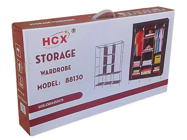 Шкаф тканевый складной STORAGE WARDROBE 88130 на 3 секции 130х45х175 см Розовый - Фото 8