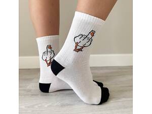 Женские носки высокие 1 пара 36-41 р хлопковые белые