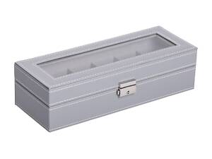 Скринька для наручного годинника 30×11×8 см з еко шкіри на 6 відсіків HP-5-3