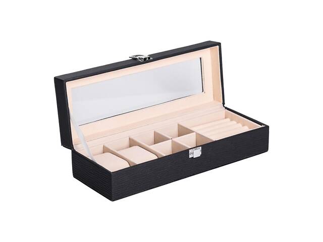 Скринька для прикрас із еко шкіри 31×11×8 см органайзер для ювелірних виробів - Фото 3