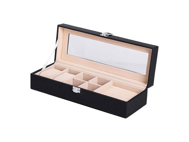 Скринька для прикрас із еко шкіри 31×11×8 см органайзер для ювелірних виробів - Фото 4