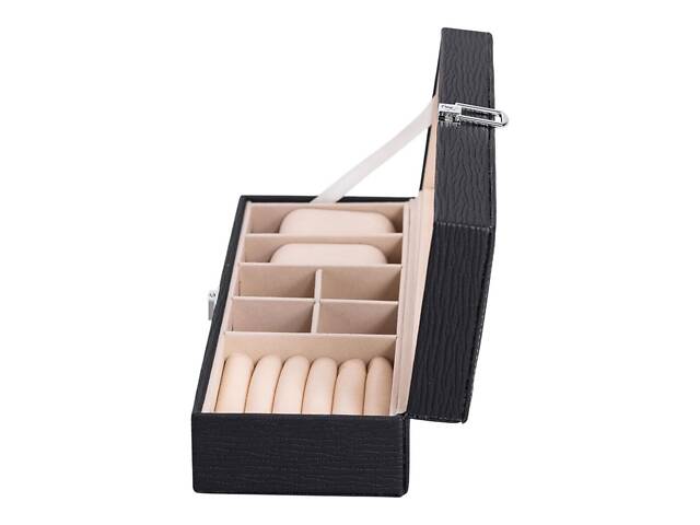 Скринька для прикрас із еко шкіри 31×11×8 см органайзер для ювелірних виробів - Фото 5