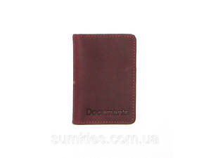 Кожаная документница DNK mini doc file H бордовая (col.L)