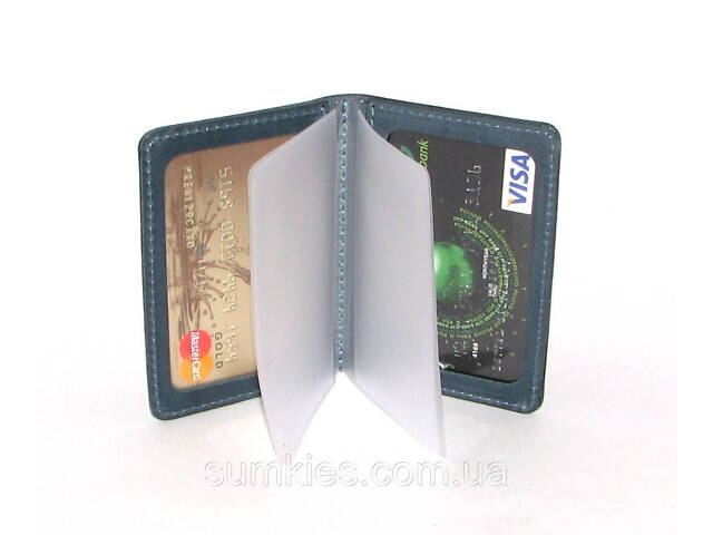 Шкіряна документниця DNK mini doc file H синя (col.K) - Фото 7