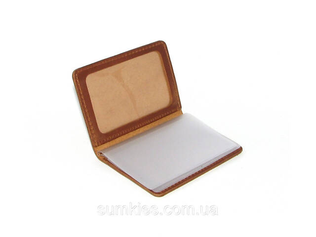 Шкіряна документниця DNK mini doc file H світло-коричнева (col.N) - Фото 3