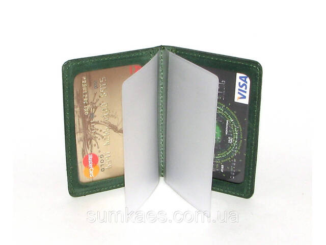 Шкіряна документниця DNK mini doc file H зелена (col.C) - Фото 4