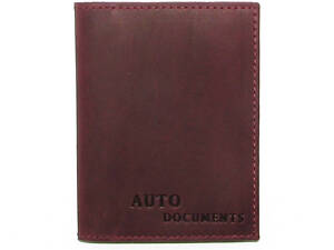 Шкіряна обкладинка для автодокументів DNK Leather DNK Auto H бордова