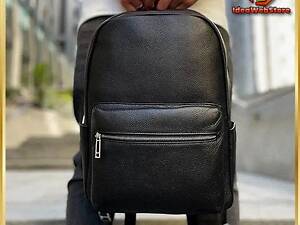 Шкіряний чоловічий рюкзак класичний чорний з натуральної шкіри якісний Tiding Bag