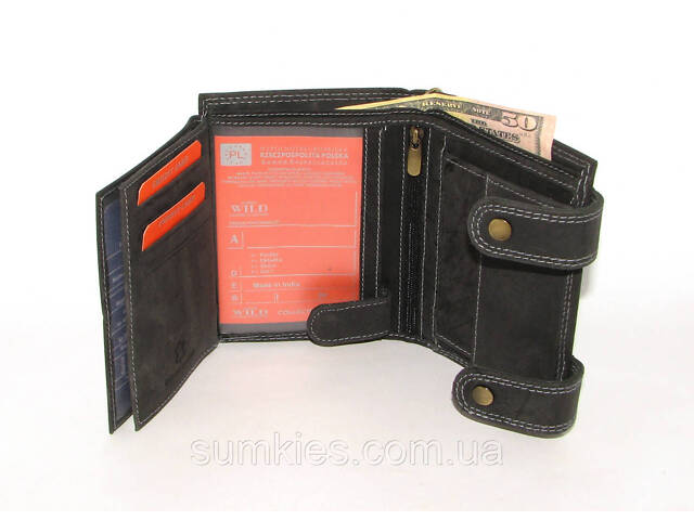 Шкіряний гаманець Always Wild 2901-BIC чорний - Фото 4