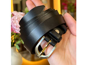 Кожаный женский ремень в черном цвете 6094