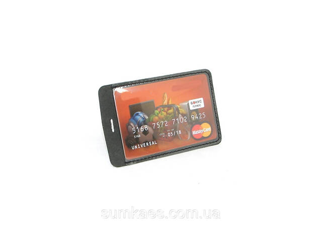 Шкіряний картхолдер DNK One Card чорний (col.J) - Фото 1