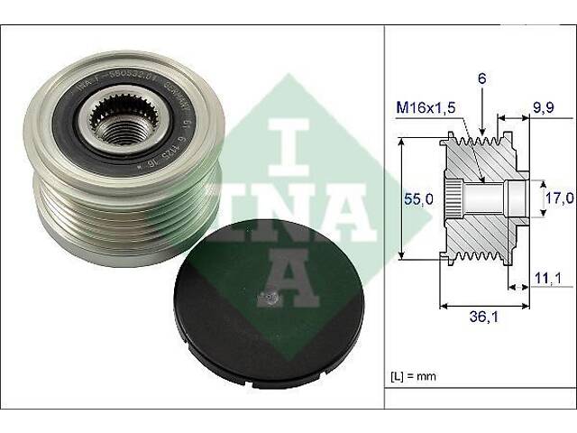 Шкив Citroen Jumper 2006-2024 INA 535 0103 10 - Фото 1