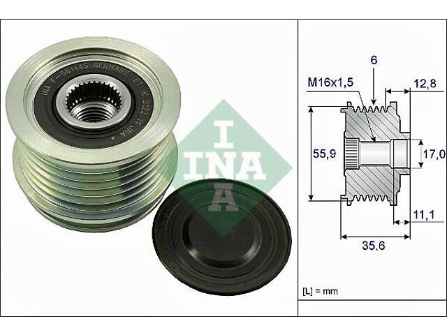 Шків демпферний генератора 535004110 VW Golf VI 09-14, Tiguan 08-16, PASSAT B7 10-15, Jetta VI 10-18; AUDI A4 04-08, A6 04-11, A3 03-12, A4 00-04; SKODA Octavia A5 04-13, Superb 08-15, Yeti 09-17; SEA