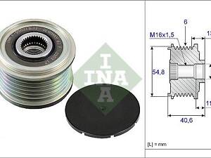 Шків демпферний генератора 535010210 RENAULT Kangoo 09-17, Megane III 09-16, Sandero 07-13, Duster 10-18, Scenic III 09-16; NISSAN Qashqai 07-14, Note 05-12, Juke 10-19, Qashqai 14-22, Micra K12 03-10