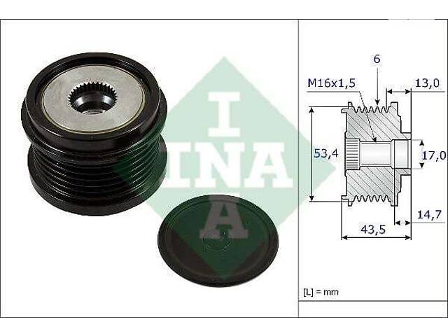 Шкив Ford B-Max 2012-2024 INA 535023710 - Фото 1
