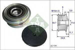 Шків генератора для моделей: FORD (GALAXY, S-MAX, MONDEO, MONDEO, MONDEO), FORD (CHANGAN) (MONDEO), VOLVO (S80, V70)