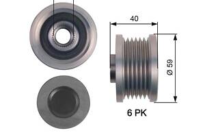 Шкив генератора BMW 5 (E61) / CHEVROLET TRAX / SAAB 9-5 (YS3G) 2001-2019 г.