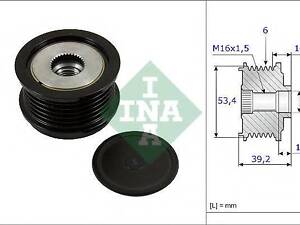 Шкив генератора Ford Connect Courier 1.51.6 TDCI 14- INA 535023610 на FORD C-MAX II (DXA/CB7, DXA/CEU)