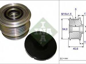 Шкив генератора Ford Mondeo IV 2.5i 07-15 INA 535012110 на VOLVO V60