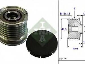 Шкив генератора INA 535016610 на CITROËN C4 II (B7)