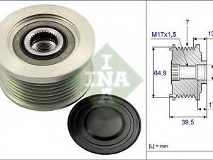 Шкiв генератора INA 535017710 на NISSAN FRONTIER / NP300 (D40)