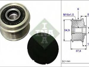 Шкiв генератора INA 535021710 на HYUNDAI SANTA FÉ II (CM)