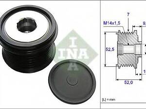 Шкив генератора с обгонной муфтой (Выр-во INA) INA 535020910 TOYOTA LAND CRUISER PRADO (KDJ15_, GRJ15_)