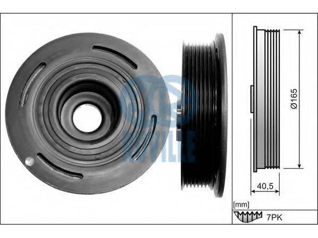 Шкив коленвала MasterTrafic 2.2-2.5 dCi 03- (7PK) RENAULT 8200802666 на OPEL MOVANO самосвал (H9) - Фото 1