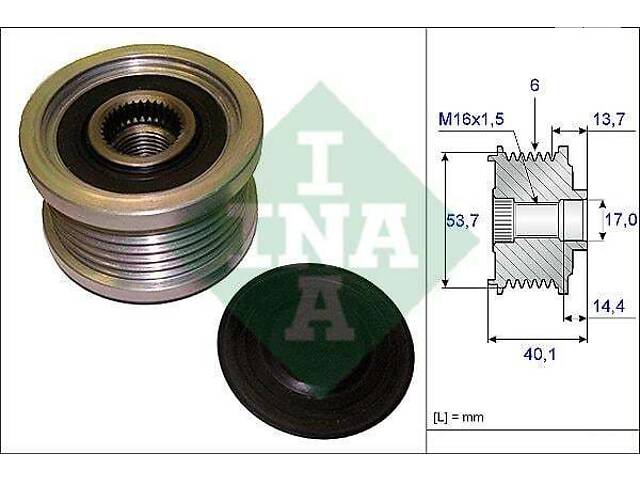 Шкив приводного ремня BMW 3 series 1998-2013 INA 535 0202 10 - Фото 1
