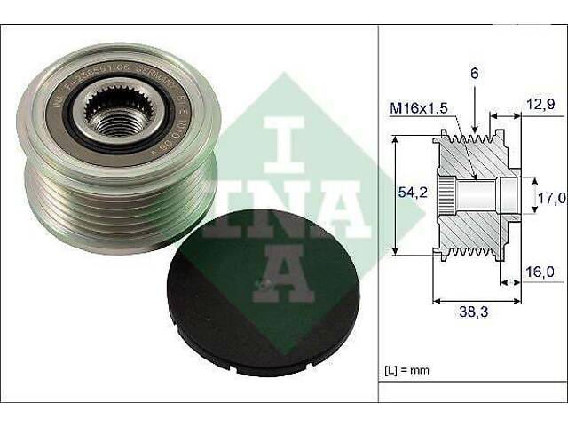 Шкив приводного ремня Citroen Berlingo 1996-2024 INA 535 0062 10 - Фото 1
