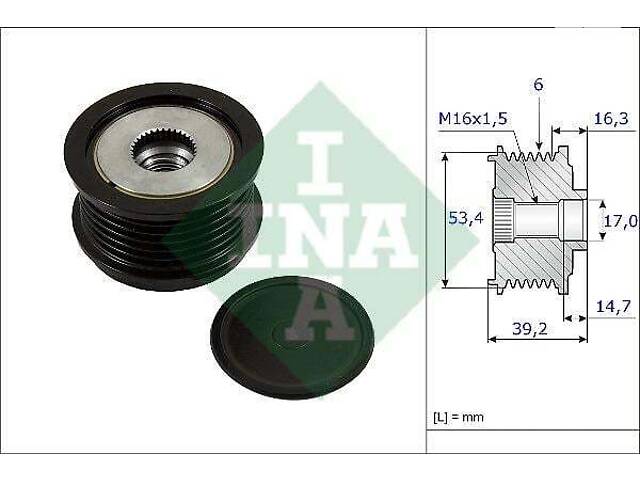 Шкив приводного ремня Ford B-Max 2012-2024 INA 535 0236 10 - Фото 1