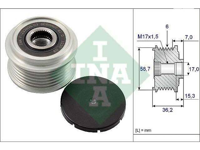 Шкив приводного ремня Ford C-Max 2007-2010 INA 535 0098 10 - Фото 1