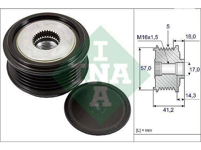 Шкив приводного ремня Hyundai Elantra 2010-2024 INA 535 0248 10 - Фото 1