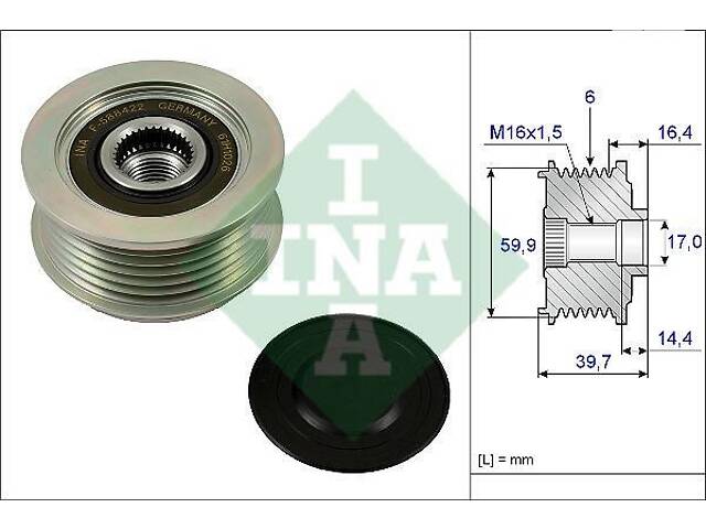 Шкив приводного ремня Hyundai Grandeur 2003-2024 INA 535 0241 10 - Фото 1