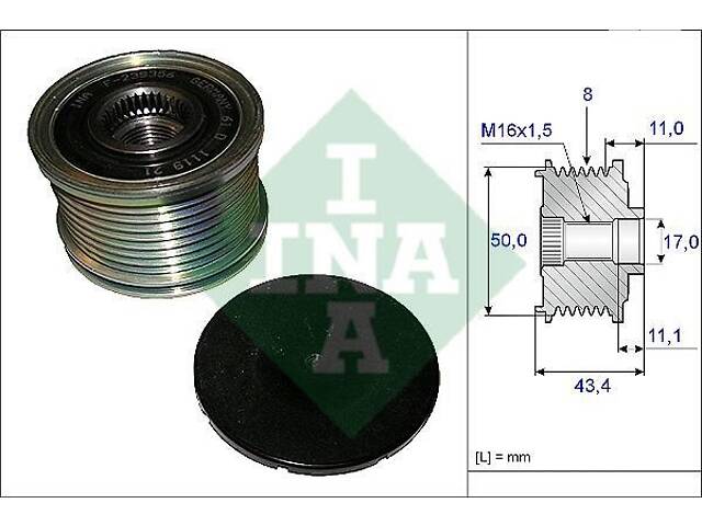 Шкив приводного ремня Mercedes G-Class 1989-2024 INA 535 0108 10 - Фото 1