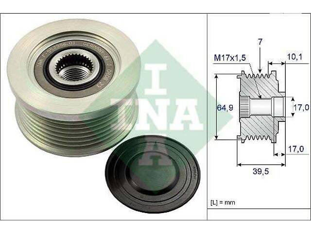 Шкив приводного ремня Nissan Cabstar 2006-2024 INA 535 0177 10 - Фото 1