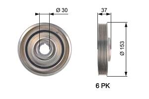 Шкив ремня FORD KUGA / FORD FOCUS / CITROEN DS5 / PEUGEOT RCZ / CITROEN JUMPY 2000-2020 г.