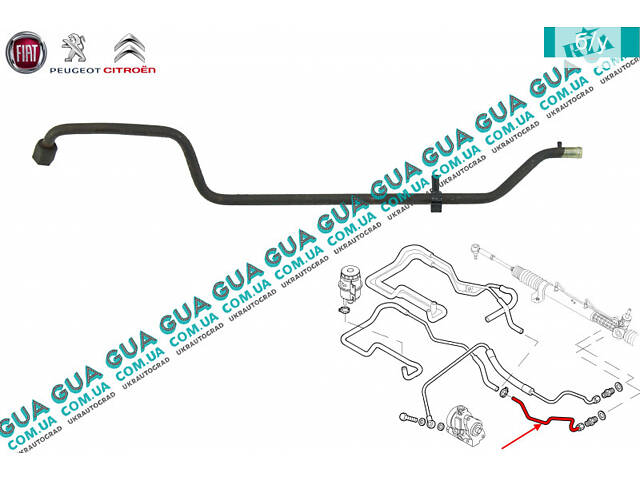 Шланг / патрубок гидроусилителя руля ( трубка низкого давления ГУРа ) 1315973080 Citroen / СИТРОЭН JUMPER II 2002-2006
