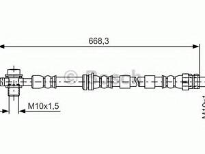 шланг тормозов. передний BOSCH 1987481693 на SEAT LEON ST (5F8)