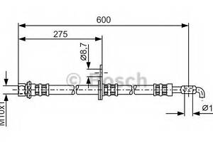 Шланг тормозов. ПЕРЕДНЕЕ ПРАВ BOSCH 1987476229 на TOYOTA COROLLA Combi (_E12J_, _E12T_)