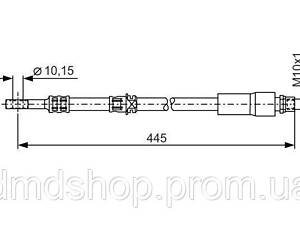 Шланг тормозной (передний) Opel Astra H/Zafira B 1.3D-2.2 04- (L=432mm)