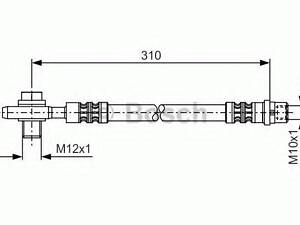 Шланг гальмівний задній BOSCH 1987476308 на AUDI A6 седан (4B2, C5)