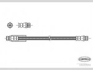 Шланг гальмівний задній CORTECO 19033594 на VW GOLF VI (5K1)