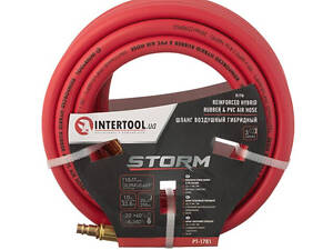 Професійний шланг гібридний з латунними швидкороз'ємними з'єднаннями 10м STORM INTERTOOL PT-1781 : до 20 атм 10 x 17 мм